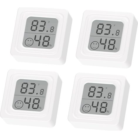 4Pcs Thermometre interieur Hygromètre interieur Thermometre maison digital thermomètre intérieur pour Maison Entrepôt Terrarium Chambre Bébé Couveuse Cave (1/5)