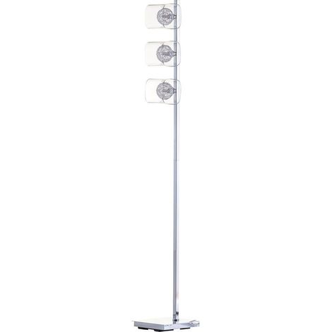 Litecraft Verona Floor Lamp With Glass & Wire Ball Shades - Polished Chrome