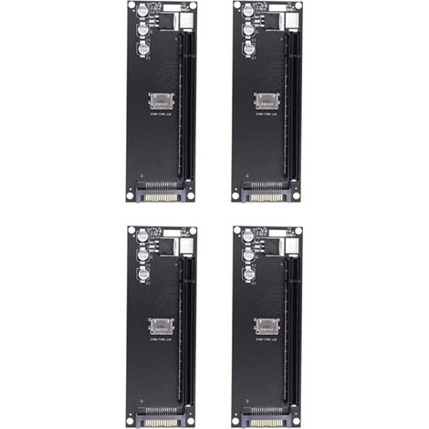4X Adaptateur PCIe Vers SFF-8611, Adaptateur Oculink SFF-8611 Vers PCIe PCI-Express 16X 4X avec Port D'Alimentation pour Carte Mère Graphique