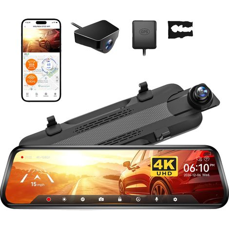 Dashcam, risoluzione 4K, monitoraggio in tempo reale, nessun kit hardware richiesto, scheda TF da 64 GB inclusa. (1/2)