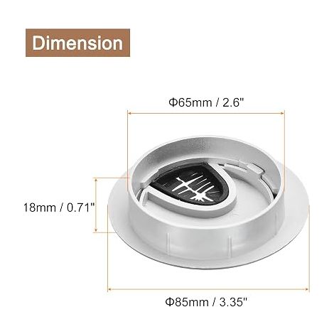 Cable Hole Cover ABS Cable Hole Cover Silver (1/4)