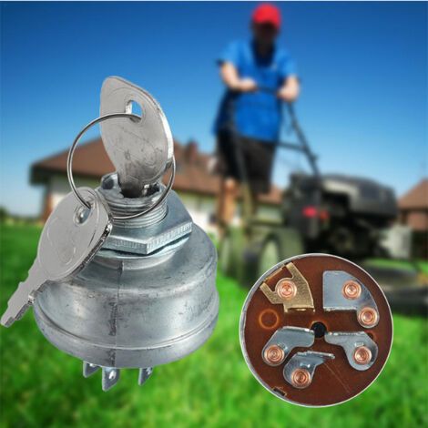 Allumeur universel pour tondeuse à gazon, interrupteur d'allumage de démarreur pour tondeuse à gazon et tracteur de tonte, interrupteur d'allumage à 5 broches (1/4)