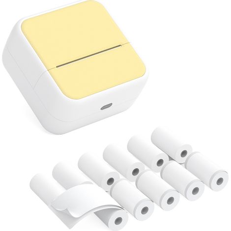 Mini imprimante de poche portable thermique impression photo instantanée fabricant d'étiquettes machine connexion sans fil BT compatible avec application Android IOS support reçu, mémo, autocollant, n (1/5)