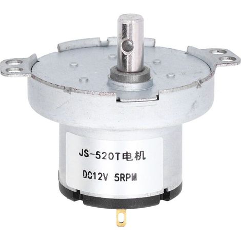Moteur à engrenage 12V DC 5 tr/min durable pour applications électroniques (1/5)
