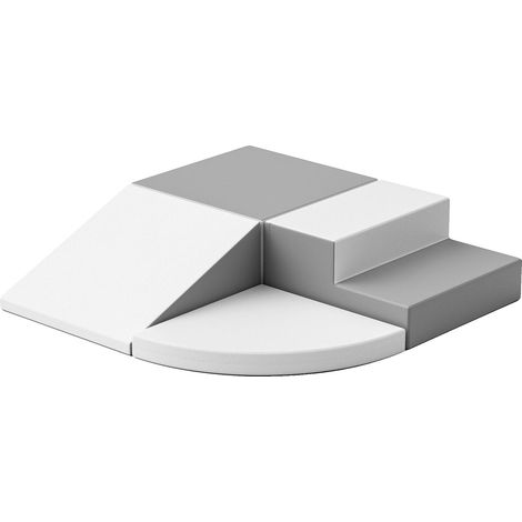 Conjunto de escalada, construcción de espuma resistente, para uso en interiores, gris claro. (1/2)