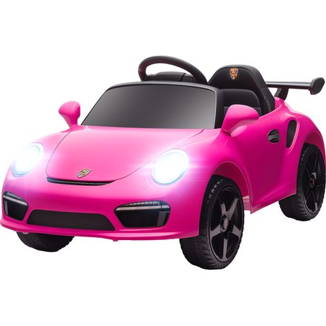 Voiture électrique pour enfants pliable rose pour salon Clubsport sous licence, télécommande, double moteur, roues auxiliaires, (1/5)