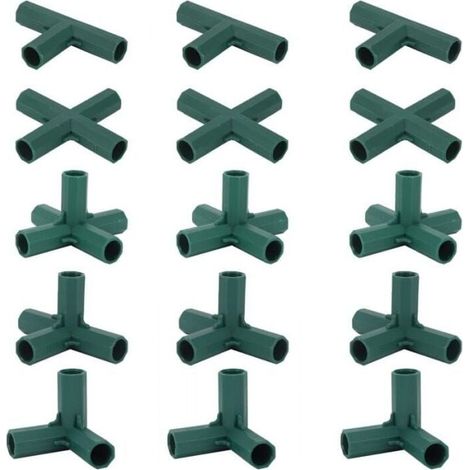 Cyslmuk – Lot de 15 connecteurs de cadre de serre 16 mm – 5 types de connecteurs pour construction de serre – Plastique résistant aux chocs (1/5)