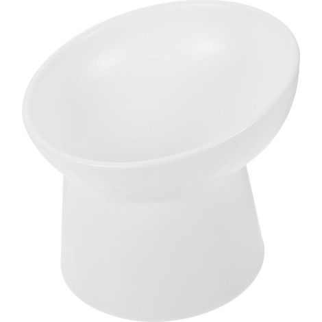 Ciotola per cibo per animali domestici, nera, lettiera rialzata, lettiera in ceramica inclinabile, lettiera in ceramica con gambe alte, cibo e acqua (1/5)