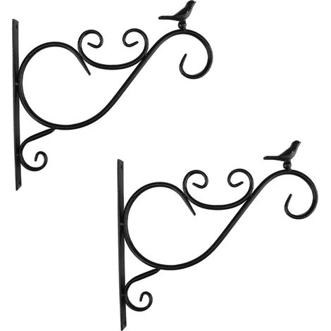 Ganchos de pared metálicos para faroles (juego de 2), estilo negro discreto, diseño versátil, alta capacidad de carga, indeformables y duraderos. (1/5)