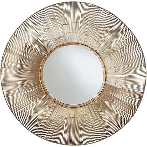 Miroir mural aluminium doré 70x5x70cm