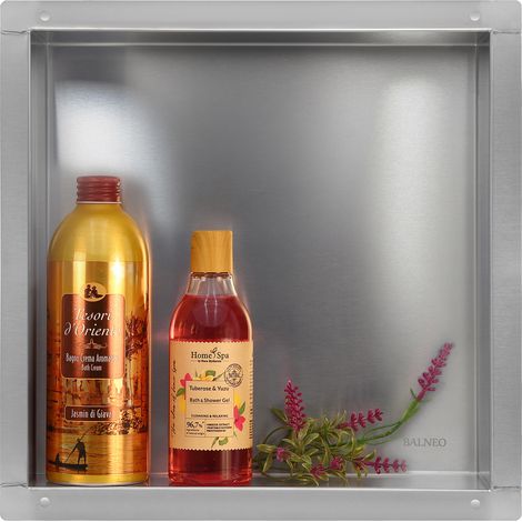 Wall-BOX NO RIM - Mensola a incasso senza cornice, acciaio inox, 30x30x7 cm (1/3)