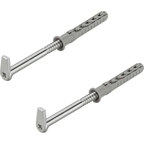 Lot de 2 crochets à visser M6 5,8mm x 80mm – Acier galvanisé – Chevilles 60mm pour fixation meuble et étagère (1/2)