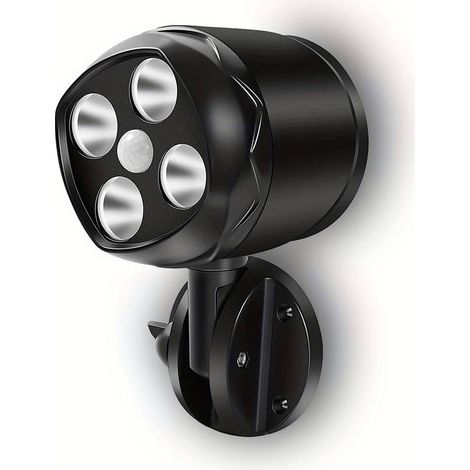 Batteriebetriebener LED-Flutstrahler mit Bewegungsmelder für den Außenbereich — 4 kabellose LED-Strahler, 600 Lumen, IP65 wasserdicht — Wandleuchte für Garten, Garage sowie Innen- und Außenbereich