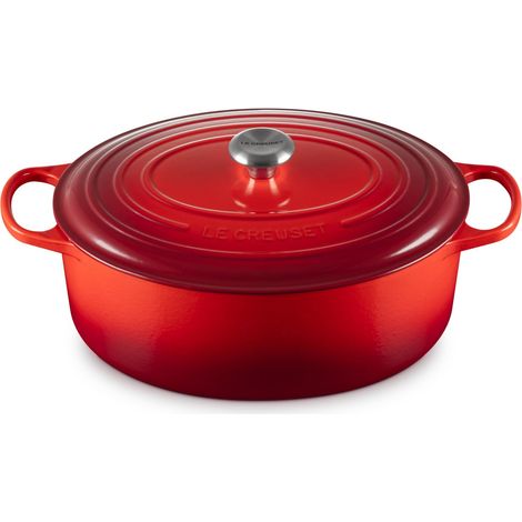 Le Creuset Cocotte oval de Gusseisen, 35 cm, 8, 9 L, Alle Las-Quellen de Heizung einschließlich Induktion, Kirsche, 21178350602430