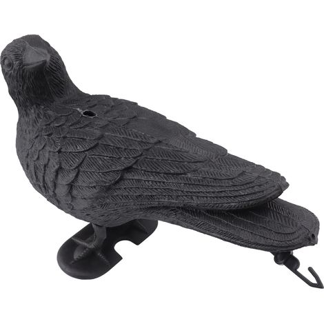 Statue de corbeau réaliste en plastique imperméable, leurre pour jardin, terrasse ou décoration d'Halloween (1/5)