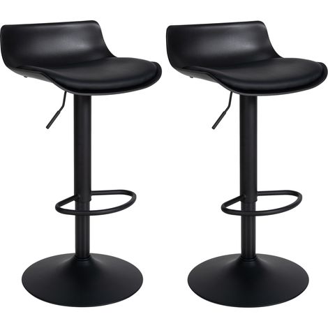 2er Set Barhocker Aveiro Kunstleder schwarz