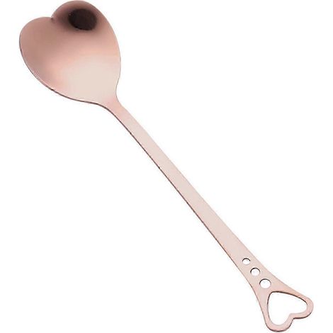 Cuillère à café en forme de cœur, dégradé arc-en-ciel, pour remuer le café ou le thé, cadeau de mariage IBVPink gold (1/5)