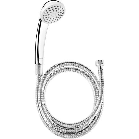 Cornat Amarela TECB3433 - Set doccia con doccetta, diametro 67 mm, 1 getto, inserto anticalcare e risparmio idrico, tubo flessibile da 150 cm, soffione per doccia e vasca da bagno (1/4)