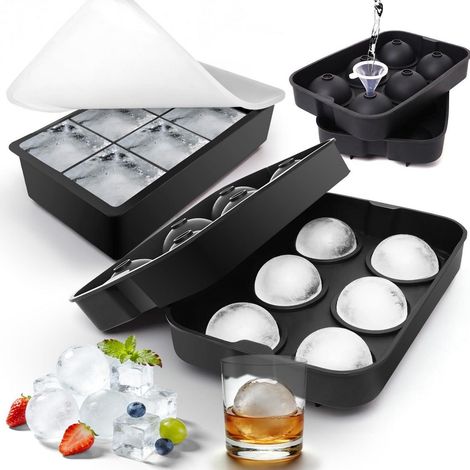 Eiswürfelform Silikon mit Deckel, BPA-frei, für Cocktails & Whisky (1/5)