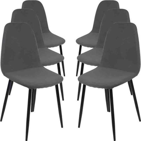 Housse de Chaise - FOLAYA - Lot de 6 - Extensible - Lavable - Style Scandinave Moderne (1/4)