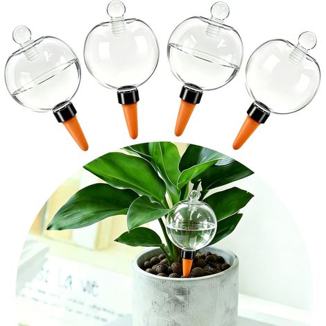 Set di 4 sfere per l'irrigazione delle piante, dispenser d'acqua automatico per piante da interno, per giardini, case, spazi interni ed esterni. (1/5)