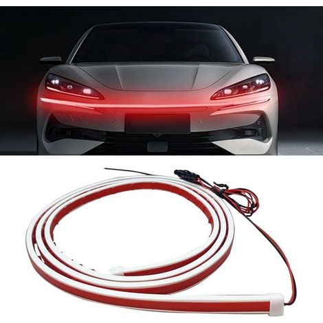 Tira de luces LED para capó de coche, tira de luces LED flexible de 180 cm, kit de iluminación exterior impermeable coches, camiones SUV, Rojo (1/5)