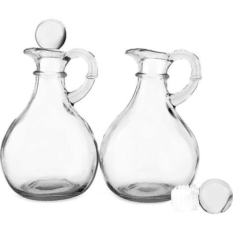 Glasflaschen für Öl und Essig (2er-Set) – Runde Glasflasche mit Deckel  Fruugo Au--