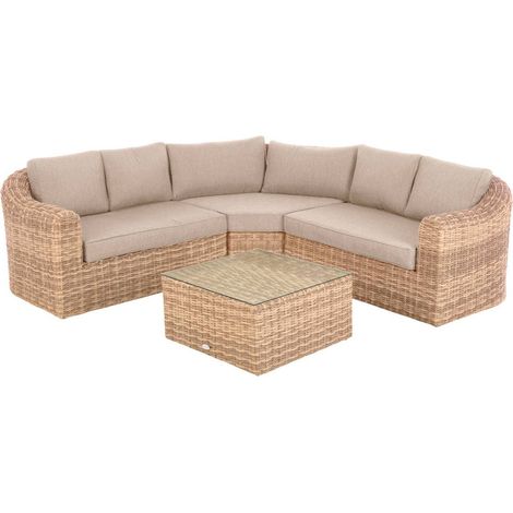 Hesperide – Salon d'angle de jardin Mooréa 5 places – Aluminium traité époxy – Résistant aux intempéries – Coussins déhoussables et déperlants (1/10)