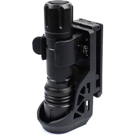 Étui pour lampe tactique avec système de verrouillage latéral à levier, kit lampe torche 360°, kit lampe torche rotative en plastique, déconnexion rapide (1/5)