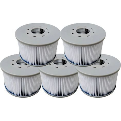 Cartouches filtrantes gonflables MSPA pour spa, paquet de 5 filtres de rechange en polypropylène pour le nettoyage du spa, 10,6 x 6,7 cm-AquaForge (1/5)