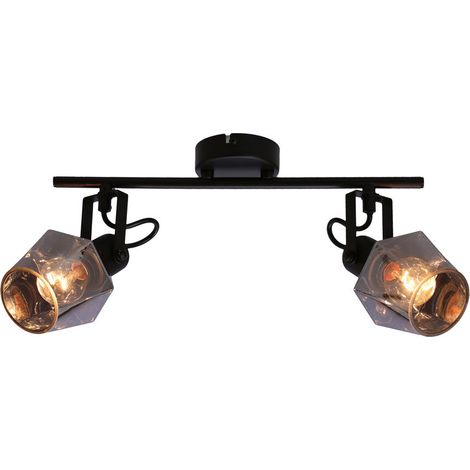 Plafoniera/Applique Candellux Randi nera vetro fumé 2xE14 15W (1/5)