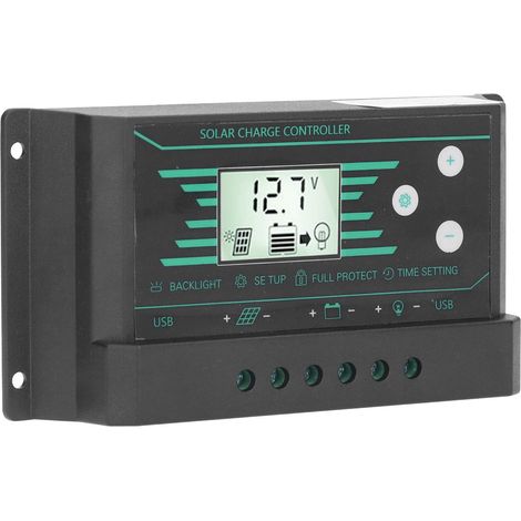 Régulateur de charge pour panneau solaire PWM, double port USB, écran LCD, 30 A, 12 V/24 V pour Lampz20 (1/5)