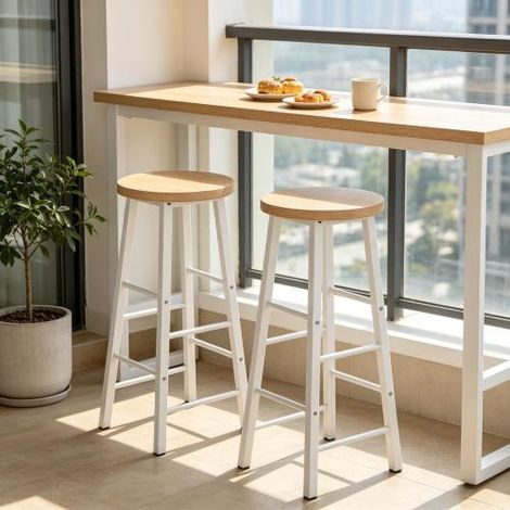 Tabourets de bar pour cuisine, tabourets pour comptoir-repas, tabourets de bar pour salle à manger, tabourets de bar style bistrot (lot de 2), chaises de bar avec repose-pieds (lot de 2) (1/4)