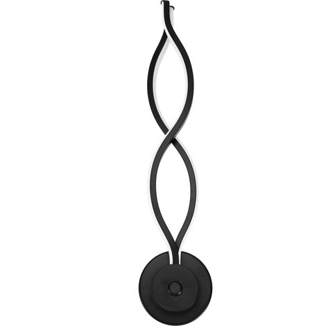 APPLIQUE da PARETE APP1048-W NERO LED ONDA 2-PUNTI LUCE 13W 10X45CM