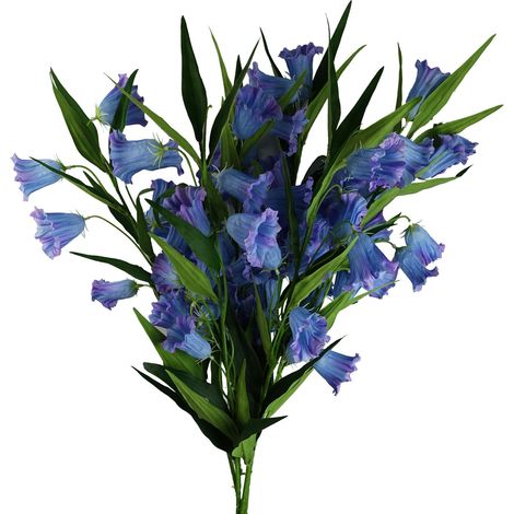 Pack of 6 x 100cm Trumpet Artificial Flower Stem Blue (1/5)