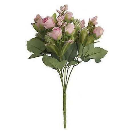 Bouquet de roses artificielles réalistes avec tiges, 15 têtes, décoration de salon, fleurs artificielles attrayantes à réaliser soi-mêmerose (1/5)