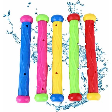 Green Mobility-5 Pcs Jouet de Plongée,Jouet Piscine Bâtons de Plongée,Lancer sous-Marin Bâton De Plongée Formation,Accessoire Piscine,Jouets de Natation pour Piscine,Jouet sous Eau été Jeux pour Enfan (1/5)