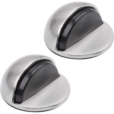 Stop Porte Sol Autocollant - Lot de 2 Bloc Porte Aspect Acier Inoxydable - Coller butée de Porte - Design Efficace Bloque Porte Sol Autocollant (1/5)