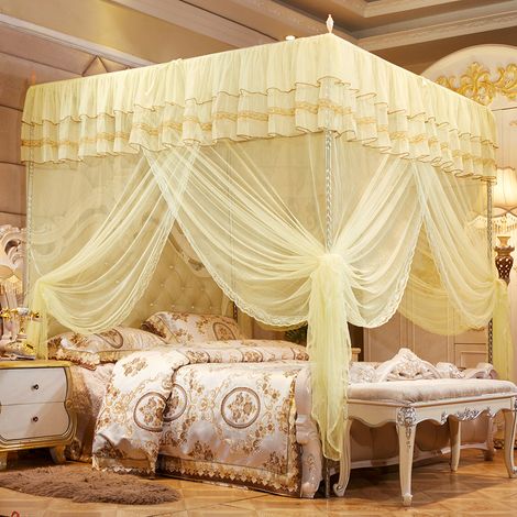 Rideau de lit à baldaquin Luxury Princess à trois ouvertures latérales, moustiquaire incluse (S) (1/5)