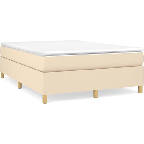 Maison Exclusive - Struttura Letto a Rete a Molle Crema 140x190 cm in Tessuto (1/5)