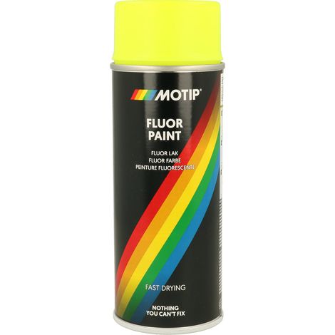 Bombe de peinture Motip Jaune fluo 400ml M04022 auto pour moto scooter
