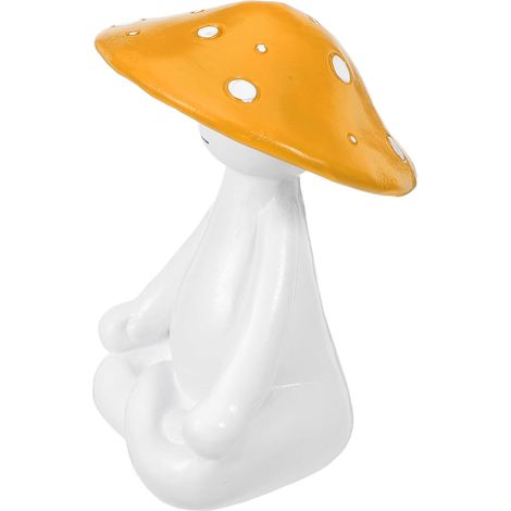 Statue Champignon en Résine Jaune Grosse Taille, Sculpture Décorative Intérieure et Extérieure, Ornement Jardin et Bureau, Accessoire Contemplation et Yoga, Décor Champignons (1/5)
