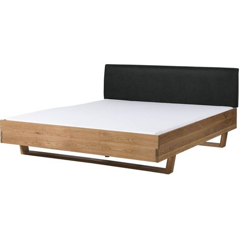 Bett Eiche 140x200x85 natur geölt, Kopfteil anthrazit FICHTELBERG 25