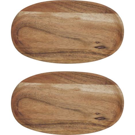 Plateaux Wood Ovale petit lot de 2 (1/4)