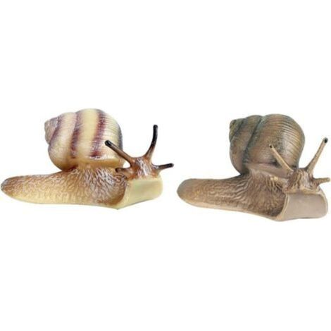 Lot de 2 escargots miniatures en résine pour décoration de jardin