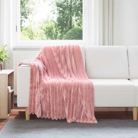 Überwurfdecke Rosa 150 x 130 cm Fleece