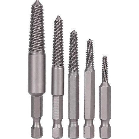 Kit d'extraction facile de 5 vis cassées à tige hexagonale et dents fines pour boulons endommagés (1/5)