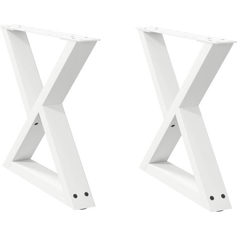 Maison Exclusive - Couchtischbeine 2 Stk. Weiß 60x(42-43,3) cm St