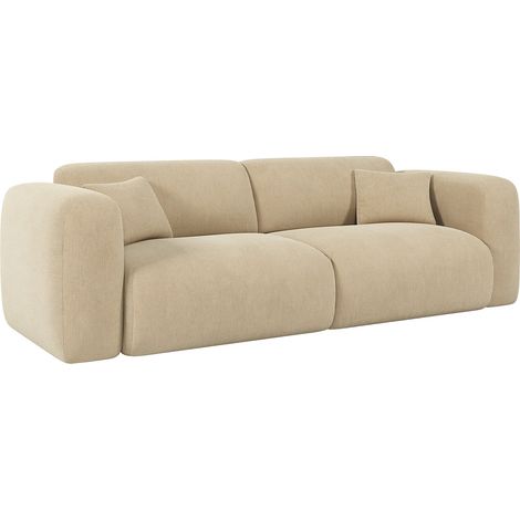 Divano letto 4 posti in velluto a coste sottili beige - POGNI di Maison Céphy