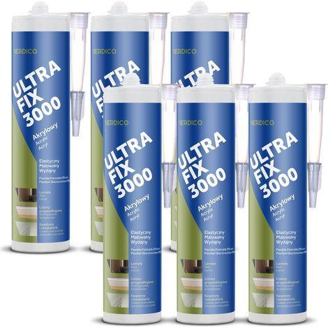 Verdico Montagekleber UltraFix 3000 – Kleber für Wandpaneele & Deckenpaneele – 6 Stück
